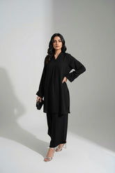 Black Crepe Coord Set
