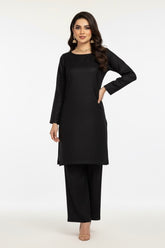 Zari Peach Wool 2PC Black