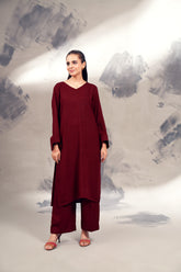 Silk Karandi Maroon 2 PC