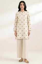 Winter Cotton Embroidered Set Ivory