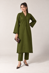 The Fringe Poplin Set – Dark Olive