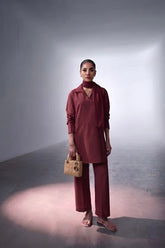 Maroon Box Georgette Set