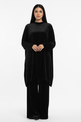 Velvet Coord Set Black