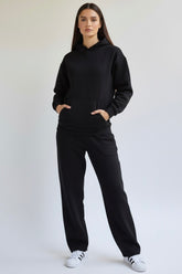 Cozy Fleece Hoodie Black