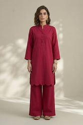 Maroon Lawn Coord Set