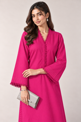 The Fringe Poplin Set – Fuschia