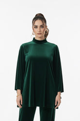 Velvet Poncho Top Emerald