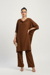 Wool Cowl Set Tobacco