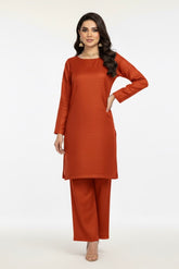 Zari Peach Wool 2PC Terracotta