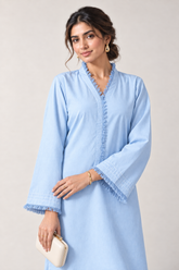 The Fringe Poplin Set – Powder Blur