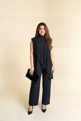 Midnight Drape Coord Set Black