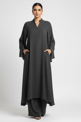 Flowy Georgette Grey Coord Set