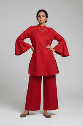 Rust Red Dobby Cotton Set