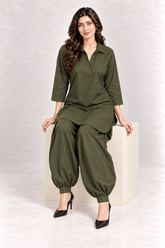 Mode Poplin Co-ord - Olive