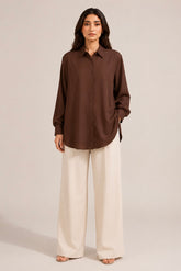 Oversized Blend Shirt Chocolate
