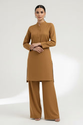 Camel Brown Wool Co-ord Set