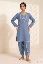 Blue Lawn Embellished Set