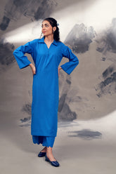 Dobby Cambric Royal Blue 2 PC