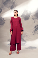 Silk Karandi Maroon 2 pc