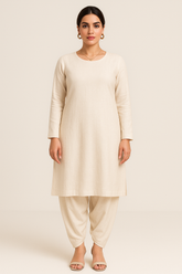 Slub Khaddar 2PC Off White