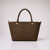 Brown Textured Tote Bag
