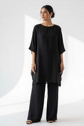 Elegant Black Georgette Coord Set