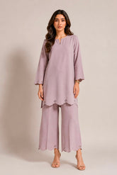 Scalloped Coord Set Mauve