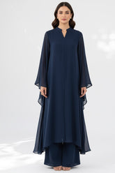 Navy Georgette Coord Set