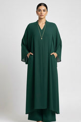 Flowy Georgette Emerald Coord Set