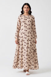 Leopard Cherry Linen Maxi