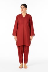 Maroon Dobby Coord Set