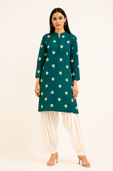 Teal Embroidered Patiala Shalwar