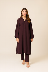 Plum Georgette Coord Set