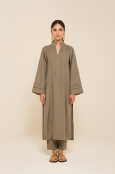 Olive Grey Blend Kurta Set