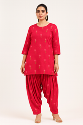 Pink Cambric Embroidered Set