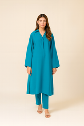 Cyan Blue Georgette Coord Set