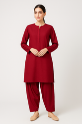 Cambric Shalwar Kameez Maroon