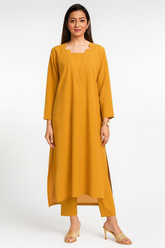 Mustard Georgette Coord Set