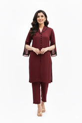 Maroon Georgette Set