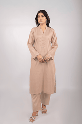Beige Lawn Cotton Solid 2PC