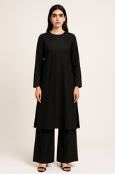 Black Pleats Coord Set