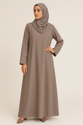 Taupe Grey Classic Abaya