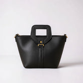Black Geometric Handle Bag