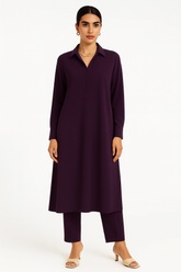 Deep Purple Georgette Coord Set