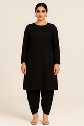 Slub Khaddar 2PC Black