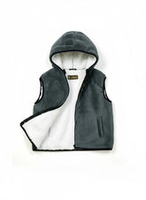 Hooded Sherpa Gilet - Grey