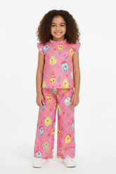 Girls’ Pink Birdhouse Print Coord Set