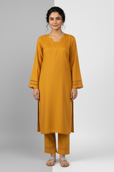 Mustard Karandi Two Piece Set