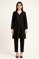 Silk Karandi 2PC Black