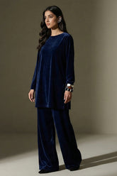 Deep Navy Velvet Coord Set